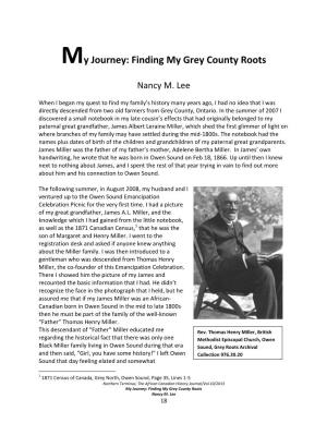 My Journey: Finding My Grey County Roots