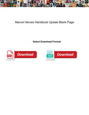 Marvel Heroes Handbook Update Blank Page