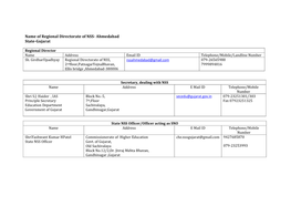 Name of Regional Directorate of NSS- Ahmedabad State-Gujarat