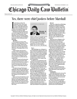 Yes, There Were Chief Justices Before Marshall