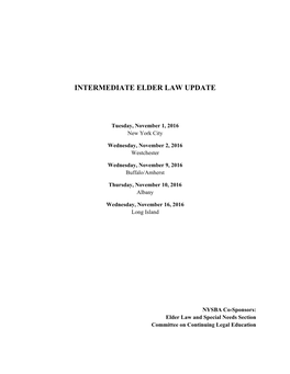 Intermediate Elder Law Update