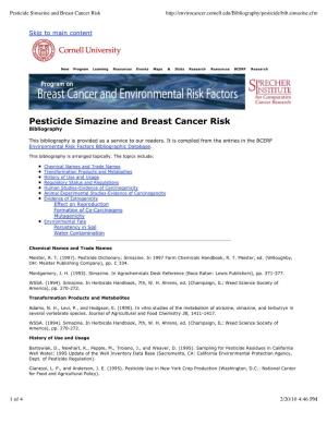 Pesticide Simazine and Breast Cancer Risk