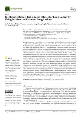 Identifying Robust Radiomics Features for Lung Cancer by Using In-Vivo and Phantom Lung Lesions