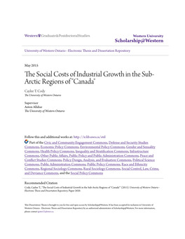 The Social Costs of Industrial Growth in the Subarctic Regions Of