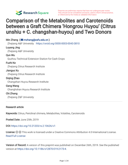 (Citrus Unshiu + C. Changshan-Huyou) and Two Donors