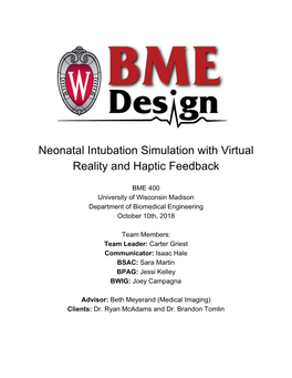 Neonatal Intubation Simulation with Virtual Reality and Haptic Feedback