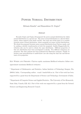 Power Normal Distribution