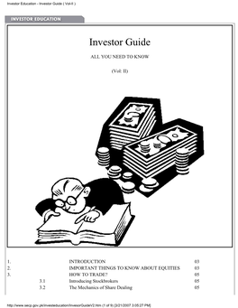 Investor Education - Investor Guide ( Vol-II )