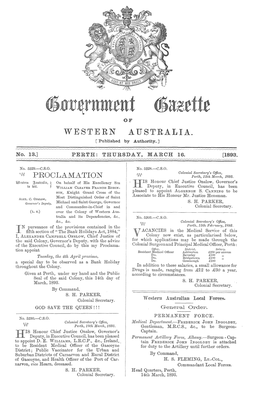WESTERN AUSTRALIA. [Published by Authority