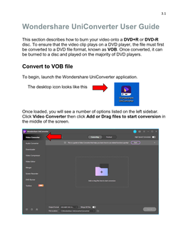 Wondershare Uniconverter User Guide