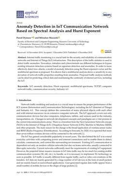 Anomaly Detection in Iot Communication Network Based on Spectral Analysis and Hurst Exponent