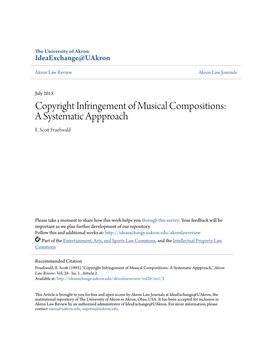 Copyright Infringement of Musical Compositions: a Systematic Appproach E
