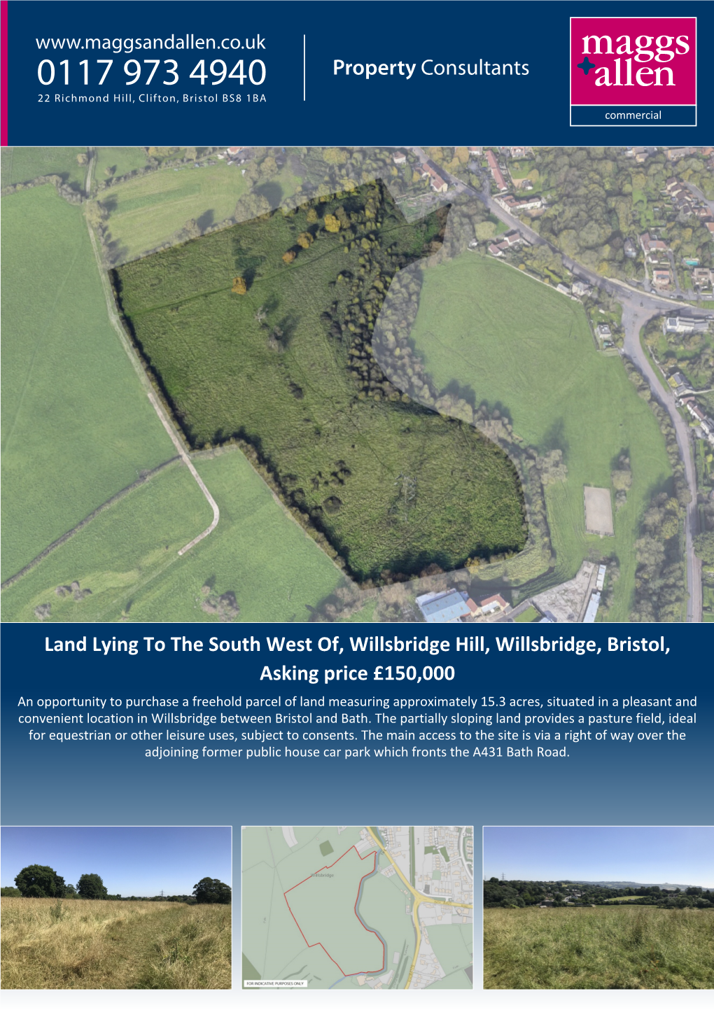 Property Consultants Land Lying to the South West Of, Willsbridge Hill, Willsbridge, Bristol, Asking Price £150,000