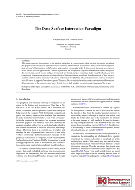 The Data Surface Interaction Paradigm