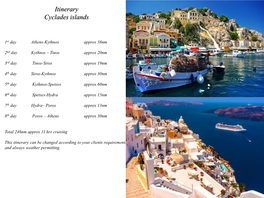 Itinerary Cyclades Islands