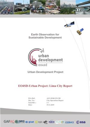 EO4SD-Urban Lima City Operations Report Page I Earth Observation for Sustainable Doc