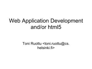 Web Application Development And/Or Html5