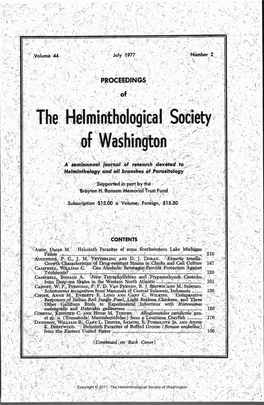 Proceedings of the Helminthological Society of Washington 44(2) 1977