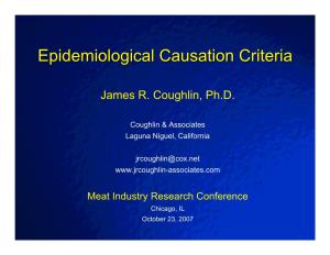 Epidemiological Causation Criteria
