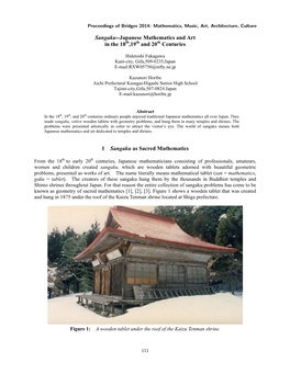 Sangaku--Japanese Mathematics and Art in the 18Th,19Th and 20Th Centuries