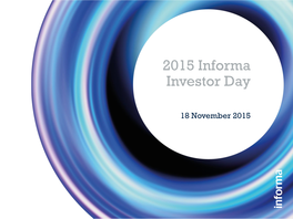 2015 Informa Investor Day