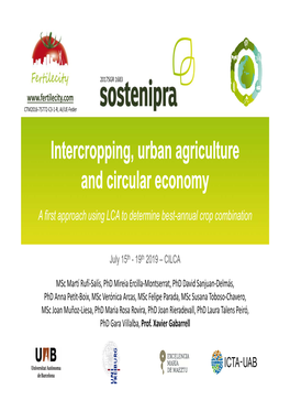 Intercropping, Urban Agriculture and Circular Economy Intercropping