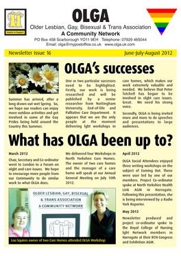 Newsletter Issue 16 Summer 2012