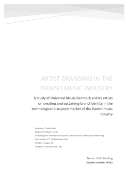 Artist Branding in the Danish Music Industry