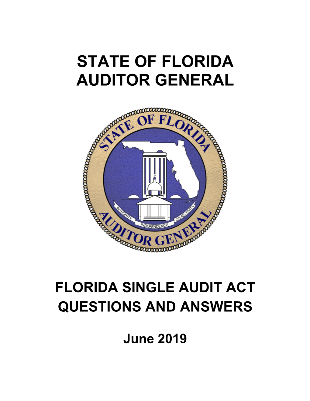 Florida Single Audit Act Questions and Answers