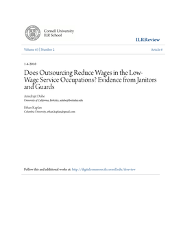 Does Outsourcing Reduce Wages in Low-Wage Service Occupations?