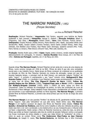 THE NARROW MARGIN / 1952 (Forças Secretas)