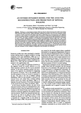 An Inverse Dynamics Model for the Analysis, Reconstruction and Prediction of Bipedal Walking