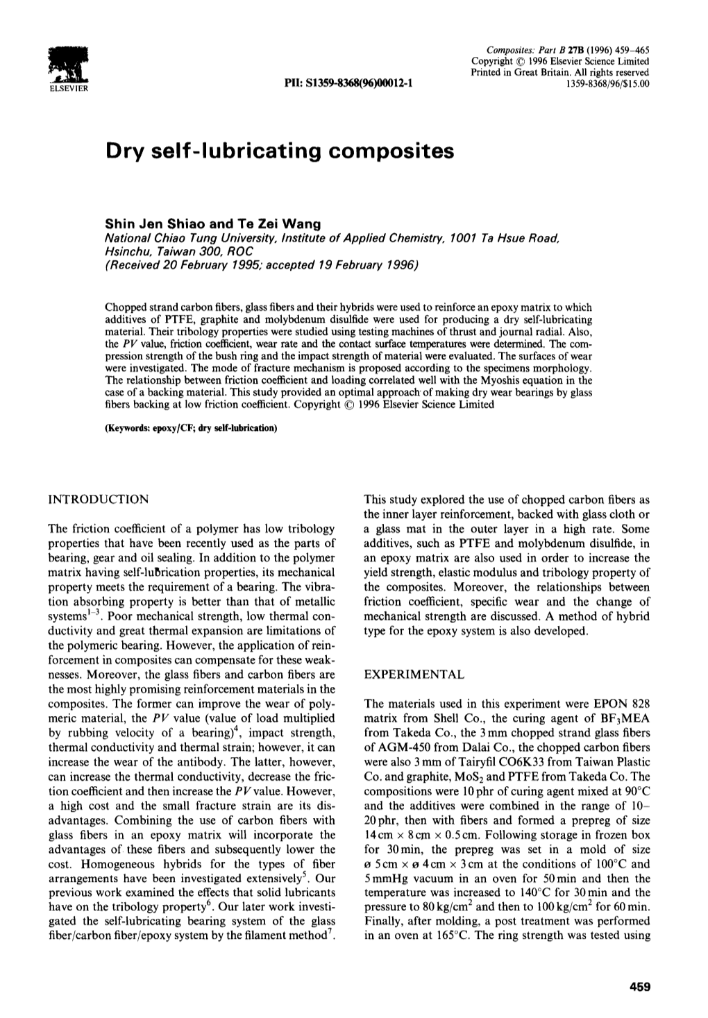 Dry Self-Lubricating Composites