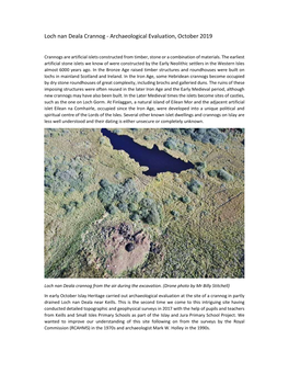 Loch Nan Deala Crannog - Archaeological Evaluation, October 2019