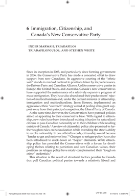 Immigration, Citizenship and Canada's New Conservative Party