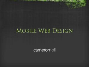 Mobile Web Design This Webinar Is Presented by W3C to the Web Community As Part of an EU IST Project (3Gweb)