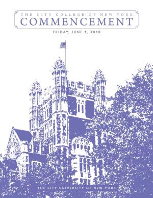 Commencement Friday, June 1, 2018
