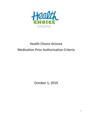 Health Choice Arizona Medication Prior Authorization Criteria October