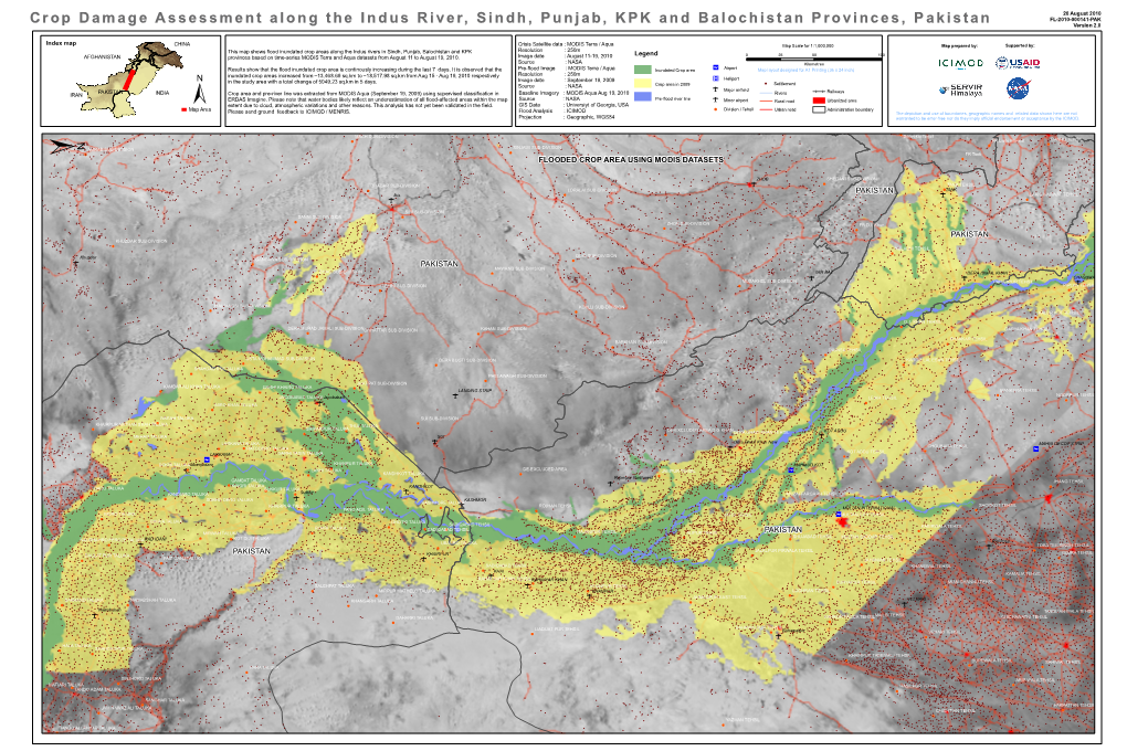 Crop Damage Assessment Along the Indus River