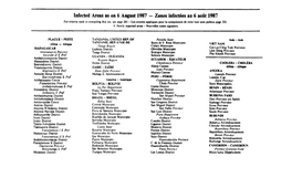 Infected Areas As on 6 August 1987 — Zones Infectées Au 6 Août 1987