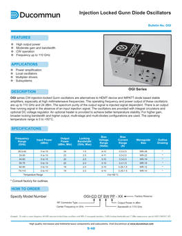 Injection Locked Gunn Diode Oscillators Phase Locked Oscillators