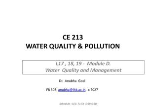 Ce 213 Water Quality & Pollution