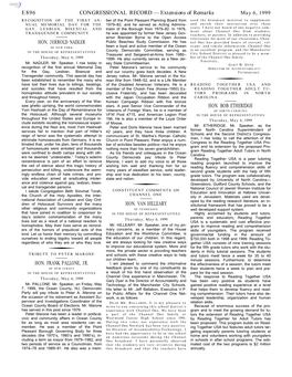 CONGRESSIONAL RECORD— Extensions of Remarks E896 HON