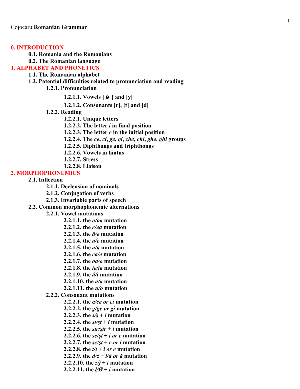 Romanian Grammar