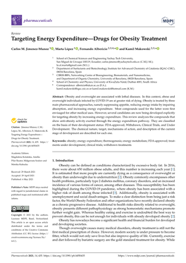 Targeting Energy Expenditure—Drugs for Obesity Treatment