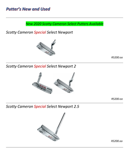 New 2020 Scotty Cameron Select Putters Available