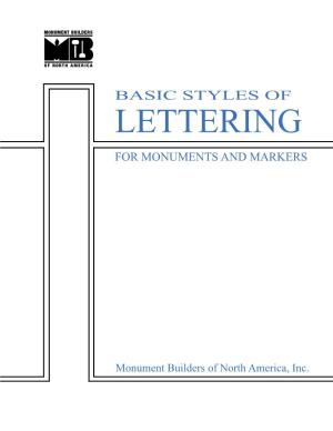 Basic Styles of Lettering for Monuments and Markers.Indd