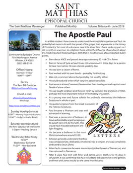 The Apostle Paul As a Bible Student I Have Come to Understand the Incredible Importance of Paul