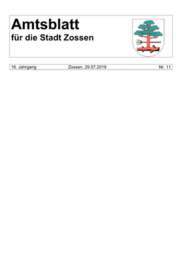 Amtsblatt Für Die Stadt Zossen