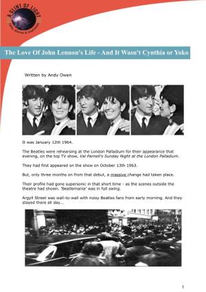The Love of John Lennon's Life - and It Wasn't Cynthia Or Yoko